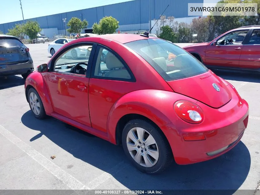 2009 Volkswagen New Beetle 2.5L VIN: 3VWRG31C69M501978 Lot: 40108327