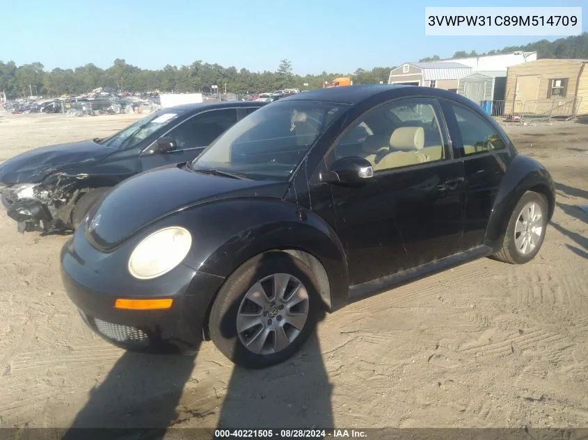 2009 Volkswagen New Beetle 2.5L VIN: 3VWPW31C89M514709 Lot: 40221505