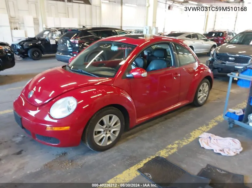 2009 Volkswagen New Beetle 2.5L VIN: 3VWRG31C59M510168 Lot: 40236212