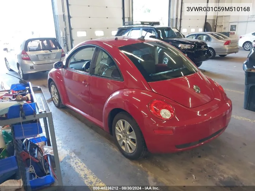 2009 Volkswagen New Beetle 2.5L VIN: 3VWRG31C59M510168 Lot: 40236212