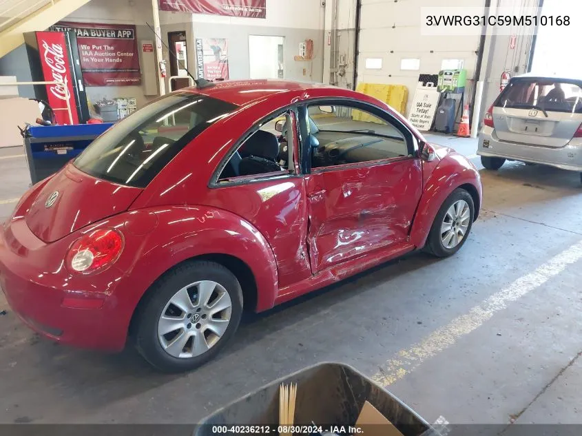 2009 Volkswagen New Beetle 2.5L VIN: 3VWRG31C59M510168 Lot: 40236212