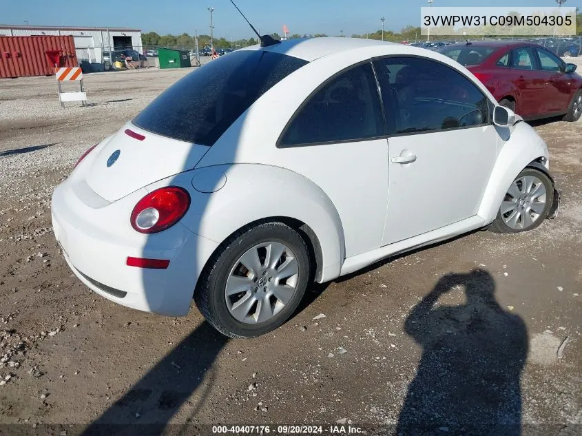 2009 Volkswagen New Beetle 2.5L VIN: 3VWPW31C09M504305 Lot: 40407176