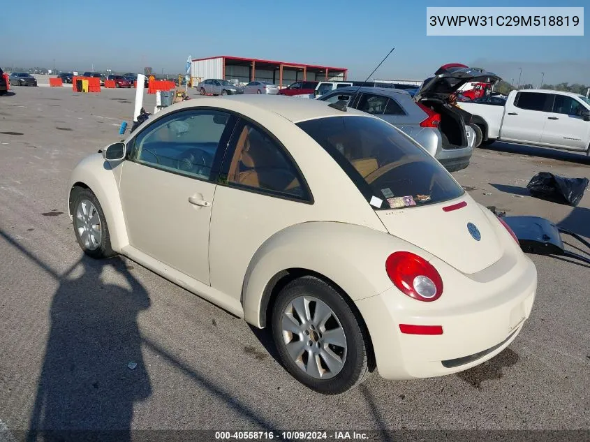 2009 Volkswagen New Beetle 2.5L VIN: 3VWPW31C29M518819 Lot: 40558716