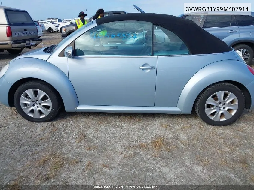 2009 Volkswagen New Beetle 2.5L VIN: 3VWRG31Y99M407914 Lot: 40565337