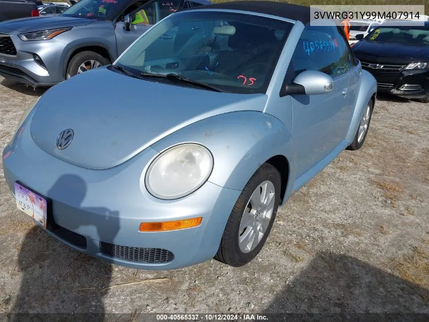 2009 Volkswagen New Beetle 2.5L VIN: 3VWRG31Y99M407914 Lot: 40565337