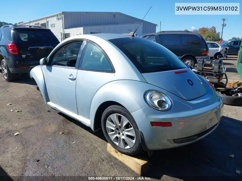 2009 Volkswagen New Beetle 2.5L VIN: 3VWPW31C59M510102 Lot: 40630611