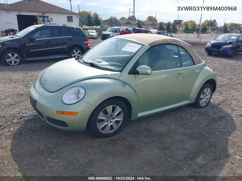 2009 Volkswagen New Beetle 2.5L VIN: 3VWRG31Y89M400968 Lot: 40688522