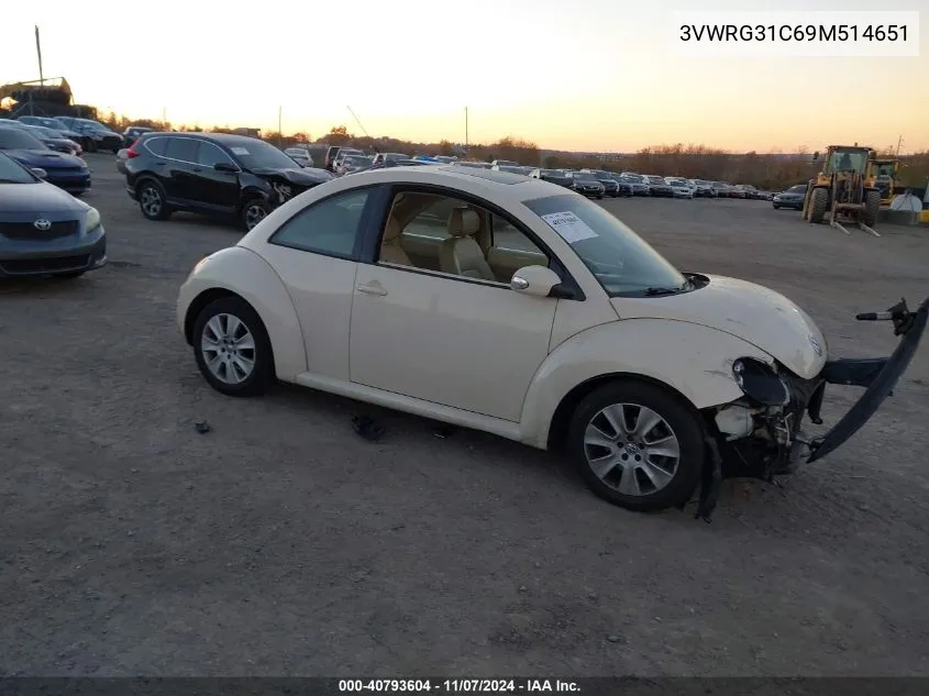 2009 Volkswagen New Beetle 2.5L VIN: 3VWRG31C69M514651 Lot: 40793604