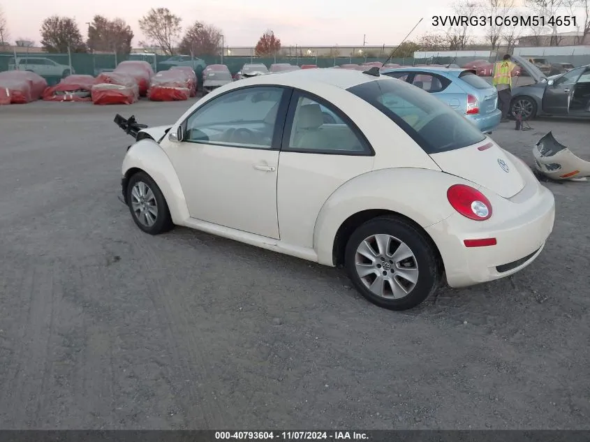 2009 Volkswagen New Beetle 2.5L VIN: 3VWRG31C69M514651 Lot: 40793604