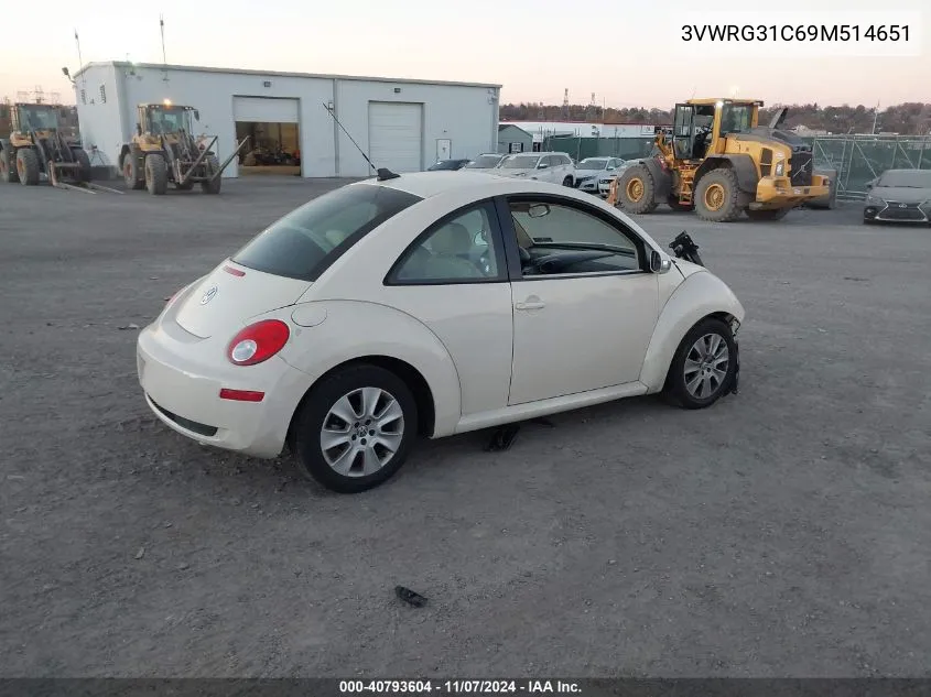 2009 Volkswagen New Beetle 2.5L VIN: 3VWRG31C69M514651 Lot: 40793604