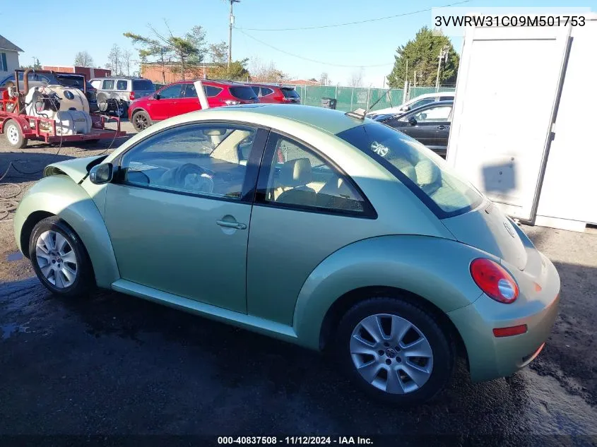 2009 Volkswagen New Beetle 2.5L VIN: 3VWRW31C09M501753 Lot: 40837508