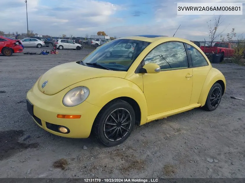 2010 Volkswagen New Beetle VIN: 3VWRW2AG6AM006801 Lot: 12131770