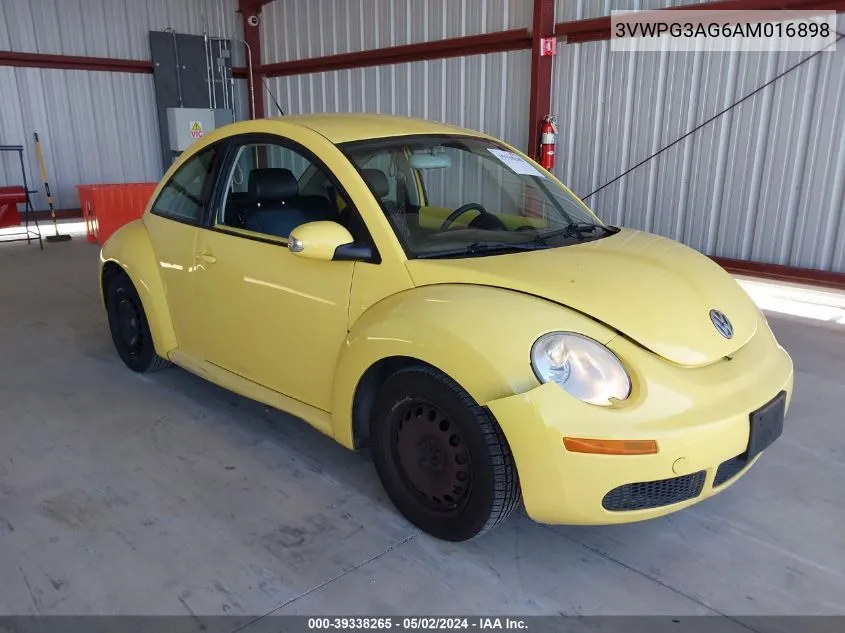 2010 Volkswagen New Beetle 2.5L VIN: 3VWPG3AG6AM016898 Lot: 39338265