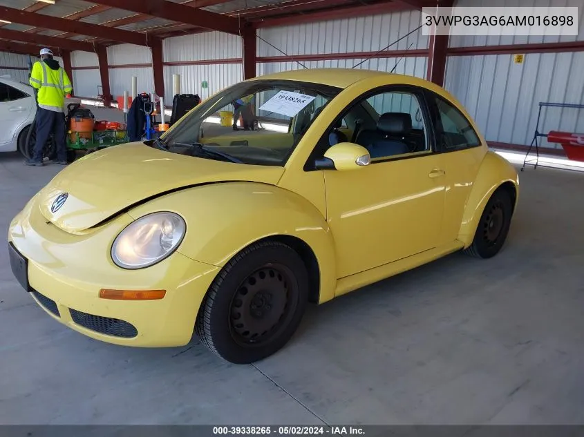 2010 Volkswagen New Beetle 2.5L VIN: 3VWPG3AG6AM016898 Lot: 39338265