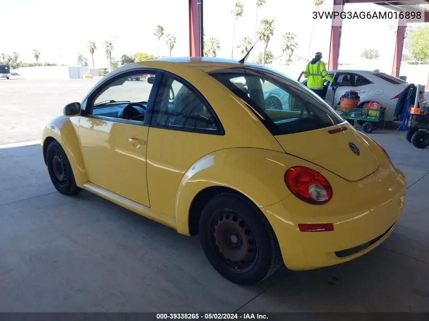 2010 Volkswagen New Beetle 2.5L VIN: 3VWPG3AG6AM016898 Lot: 39338265