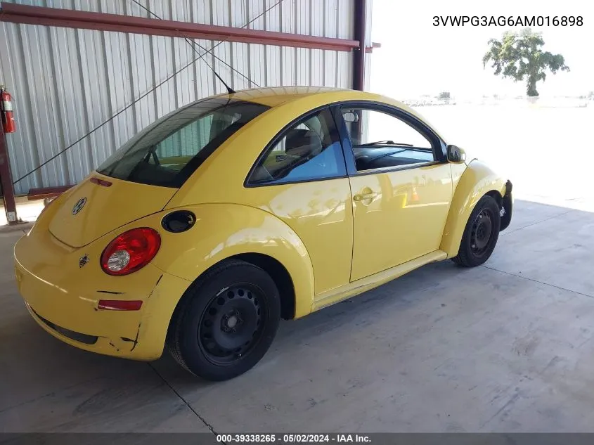 2010 Volkswagen New Beetle 2.5L VIN: 3VWPG3AG6AM016898 Lot: 39338265