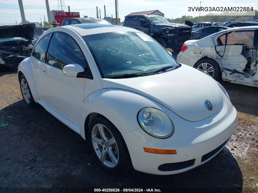 2010 Volkswagen New Beetle 2.5L VIN: 3VWRG3AG2AM022884 Lot: 40258526