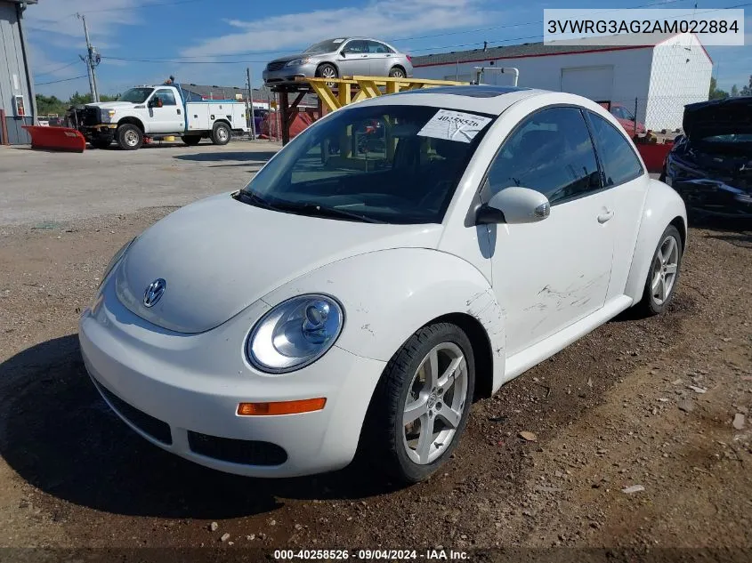 2010 Volkswagen New Beetle 2.5L VIN: 3VWRG3AG2AM022884 Lot: 40258526