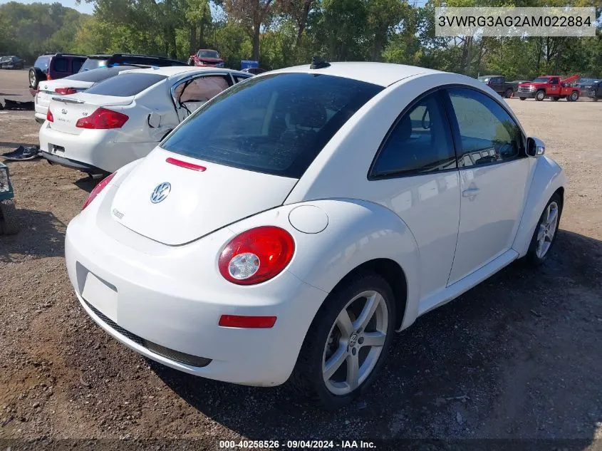 2010 Volkswagen New Beetle 2.5L VIN: 3VWRG3AG2AM022884 Lot: 40258526