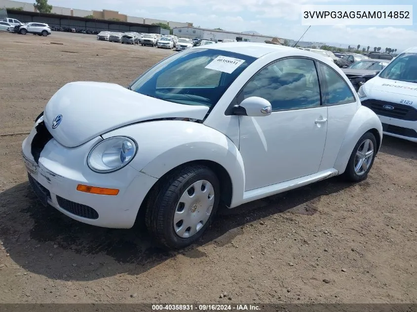 2010 Volkswagen New Beetle 2.5L/2.5L Final Edition/2.5L Red Rock Edition VIN: 3VWPG3AG5AM014852 Lot: 40358931