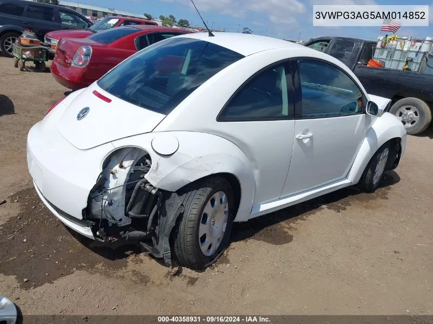 2010 Volkswagen New Beetle 2.5L/2.5L Final Edition/2.5L Red Rock Edition VIN: 3VWPG3AG5AM014852 Lot: 40358931