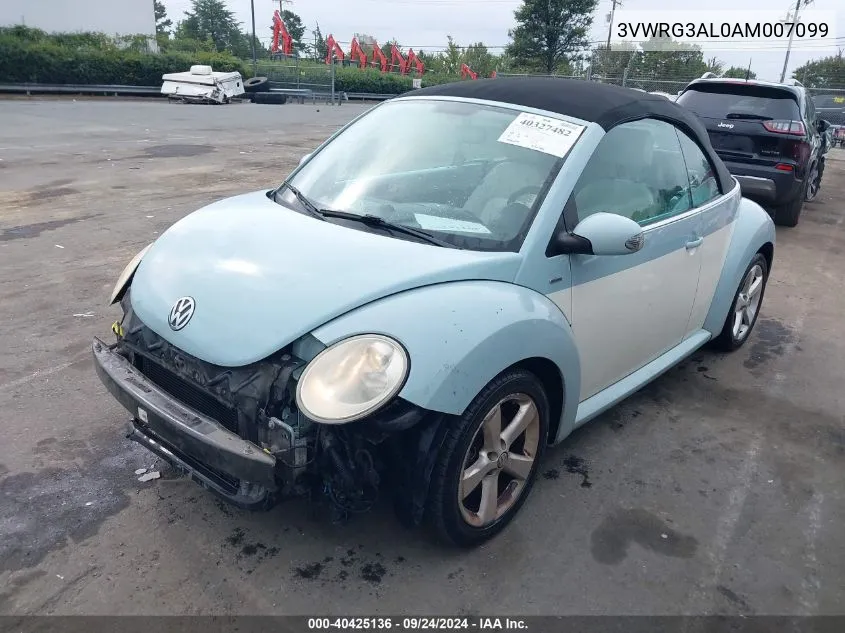 2010 Volkswagen New Beetle 2.5L Final Edition VIN: 3VWRG3AL0AM007099 Lot: 40425136