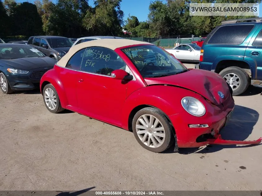 2010 Volkswagen New Beetle 2.5L VIN: 3VWRG3AL6AM008953 Lot: 40555608