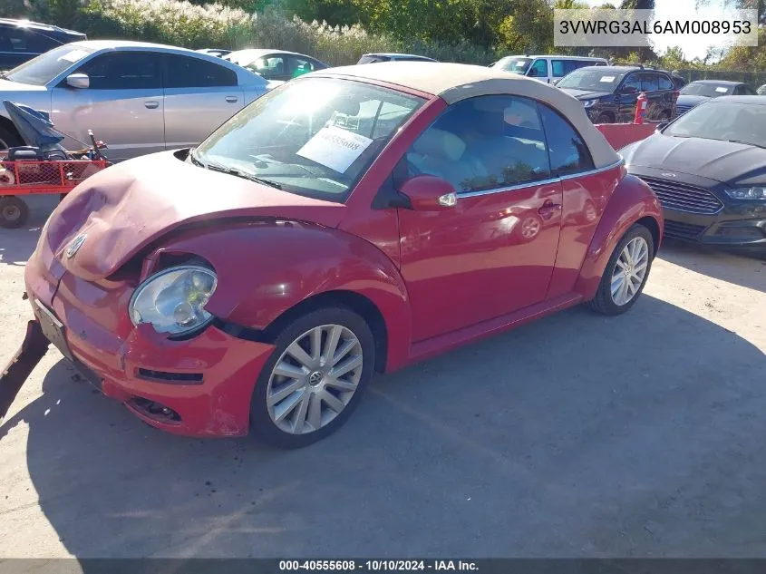 2010 Volkswagen New Beetle 2.5L VIN: 3VWRG3AL6AM008953 Lot: 40555608