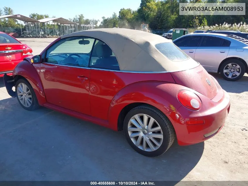 2010 Volkswagen New Beetle 2.5L VIN: 3VWRG3AL6AM008953 Lot: 40555608