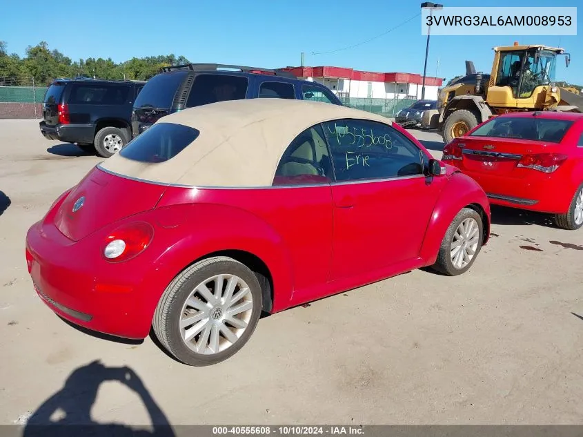 2010 Volkswagen New Beetle 2.5L VIN: 3VWRG3AL6AM008953 Lot: 40555608