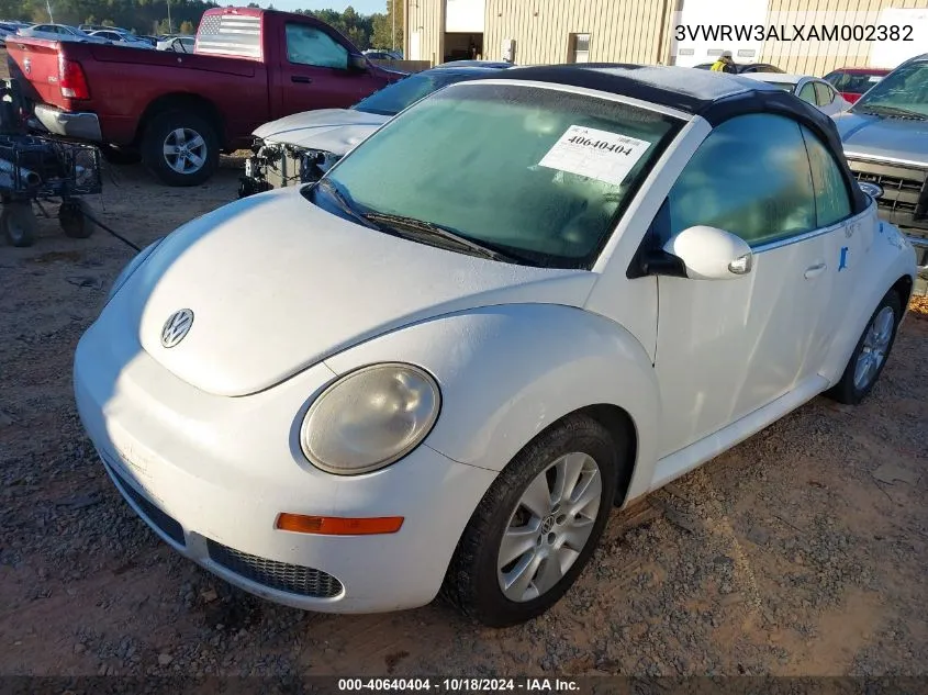 2010 Volkswagen New Beetle 2.5L VIN: 3VWRW3ALXAM002382 Lot: 40640404