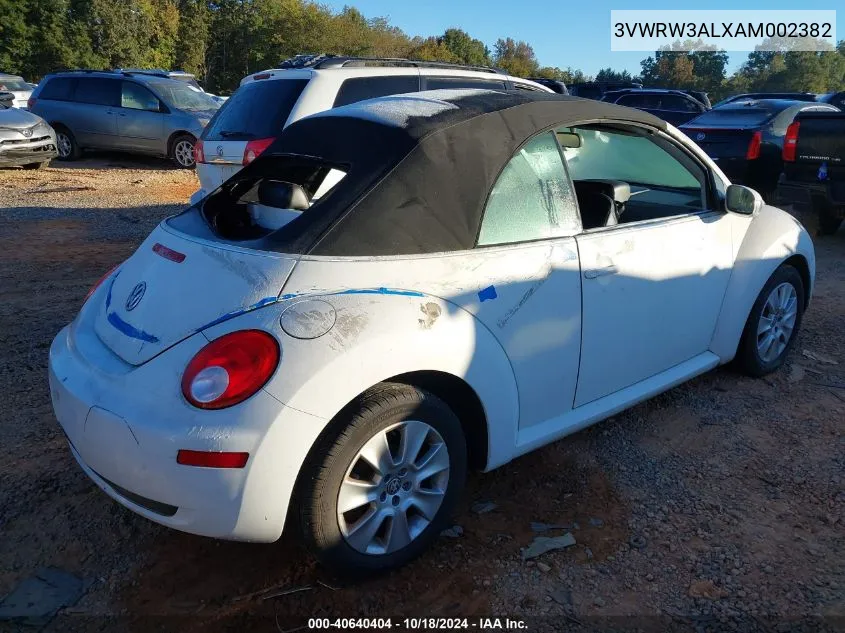 2010 Volkswagen New Beetle 2.5L VIN: 3VWRW3ALXAM002382 Lot: 40640404