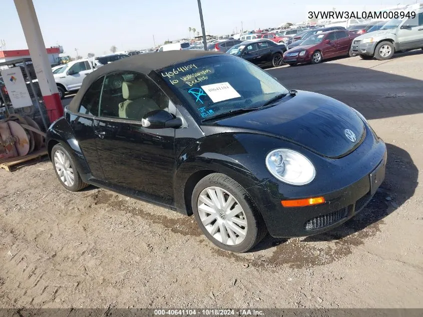 2010 Volkswagen New Beetle 2.5L VIN: 3VWRW3AL0AM008949 Lot: 40641104