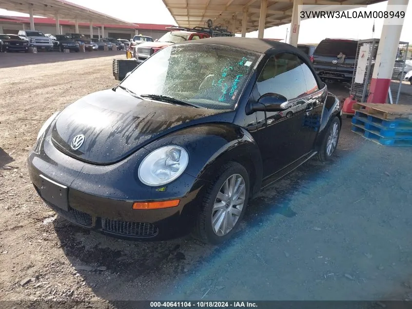 2010 Volkswagen New Beetle 2.5L VIN: 3VWRW3AL0AM008949 Lot: 40641104