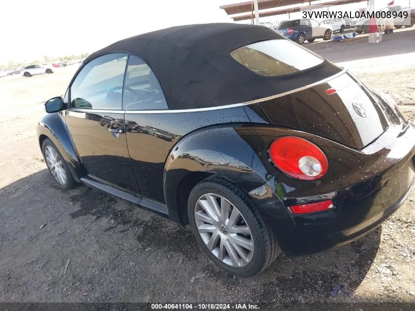 2010 Volkswagen New Beetle 2.5L VIN: 3VWRW3AL0AM008949 Lot: 40641104