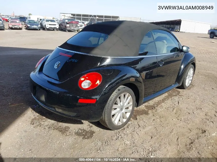 2010 Volkswagen New Beetle 2.5L VIN: 3VWRW3AL0AM008949 Lot: 40641104