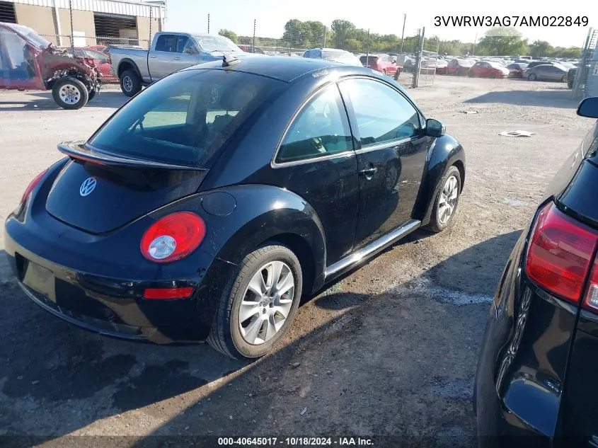 2010 Volkswagen New Beetle 2.5L VIN: 3VWRW3AG7AM022849 Lot: 40645017