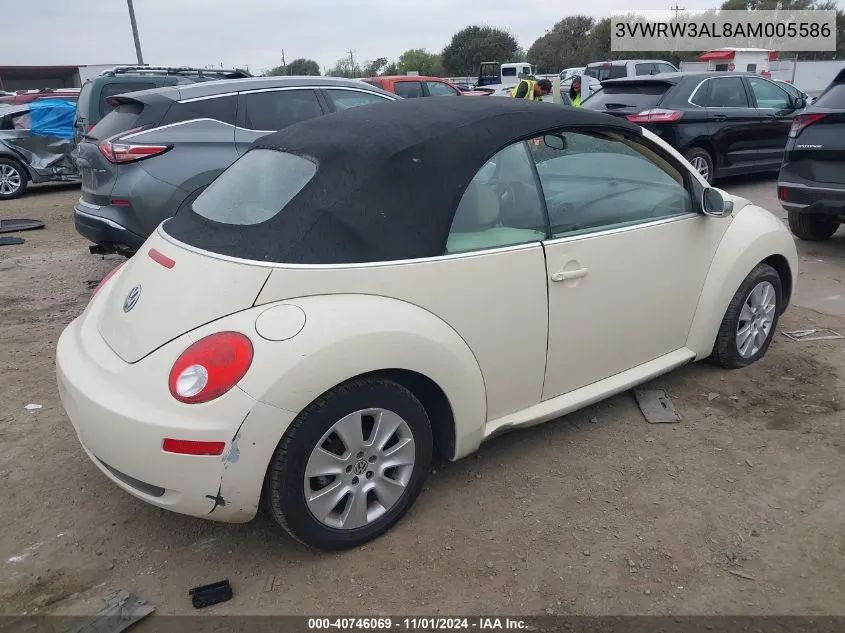 2010 Volkswagen New Beetle 2.5L VIN: 3VWRW3AL8AM005586 Lot: 40746069