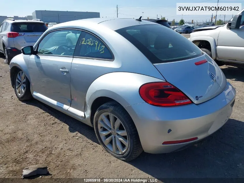 2012 Volkswagen Beetle VIN: 3VWJX7AT9CM601942 Lot: 12085918