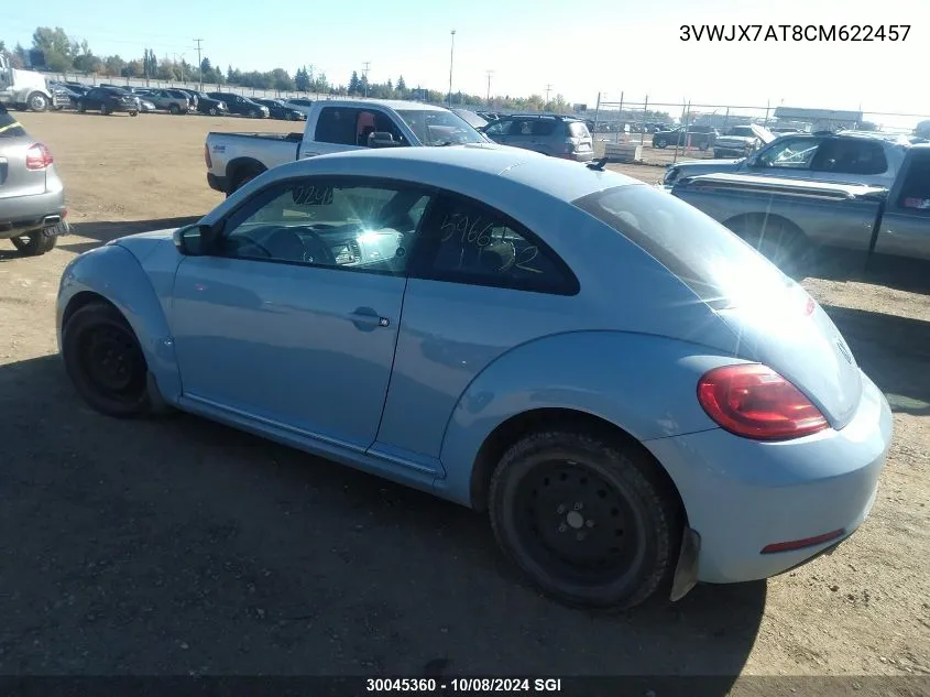 2012 Volkswagen Beetle VIN: 3VWJX7AT8CM622457 Lot: 30045360