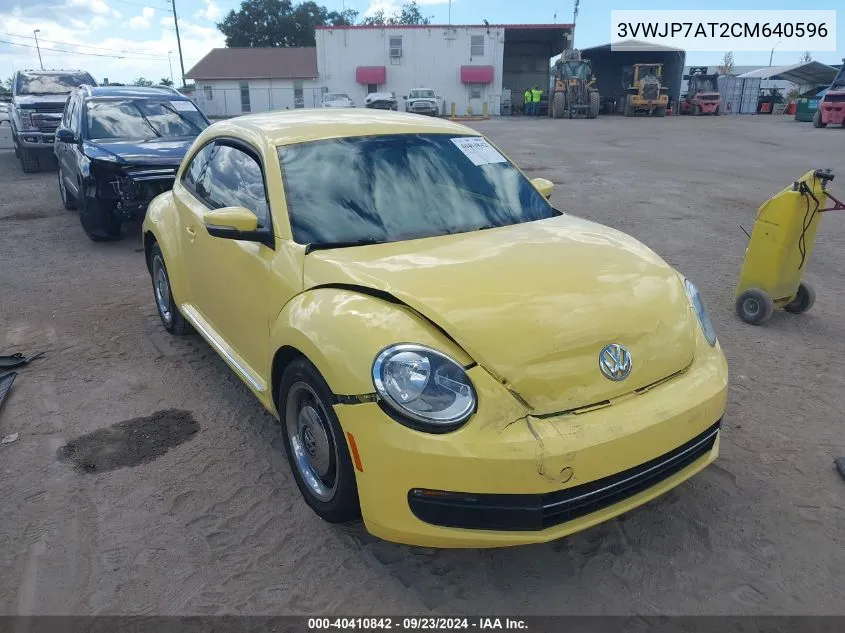 2012 Volkswagen Beetle 2.5L VIN: 3VWJP7AT2CM640596 Lot: 40410842