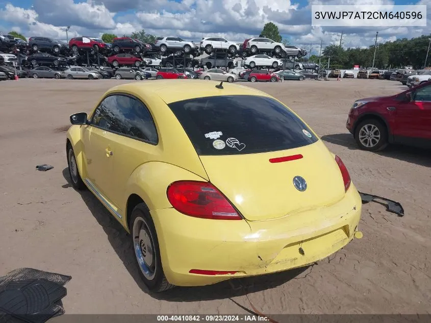 2012 Volkswagen Beetle 2.5L VIN: 3VWJP7AT2CM640596 Lot: 40410842