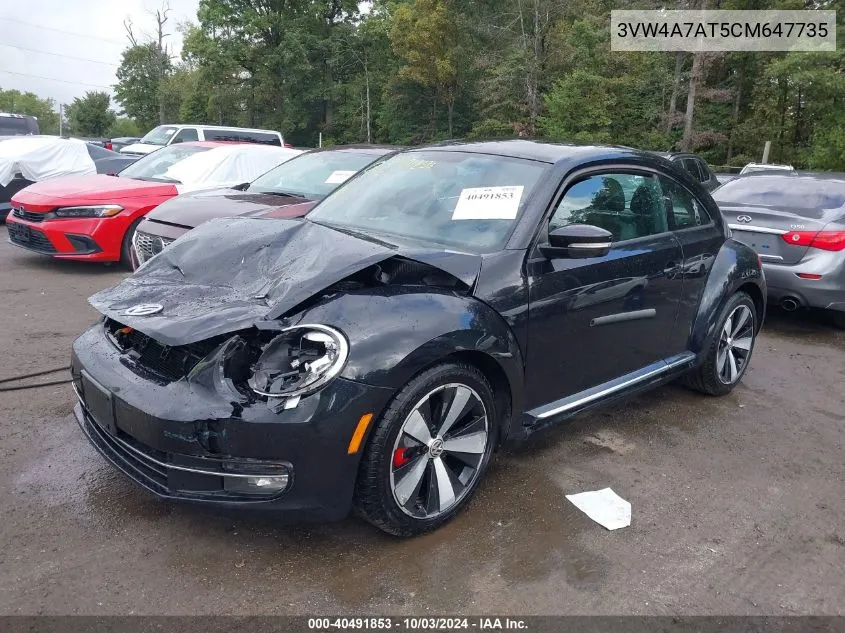 2012 Volkswagen Beetle 2.0T VIN: 3VW4A7AT5CM647735 Lot: 40491853