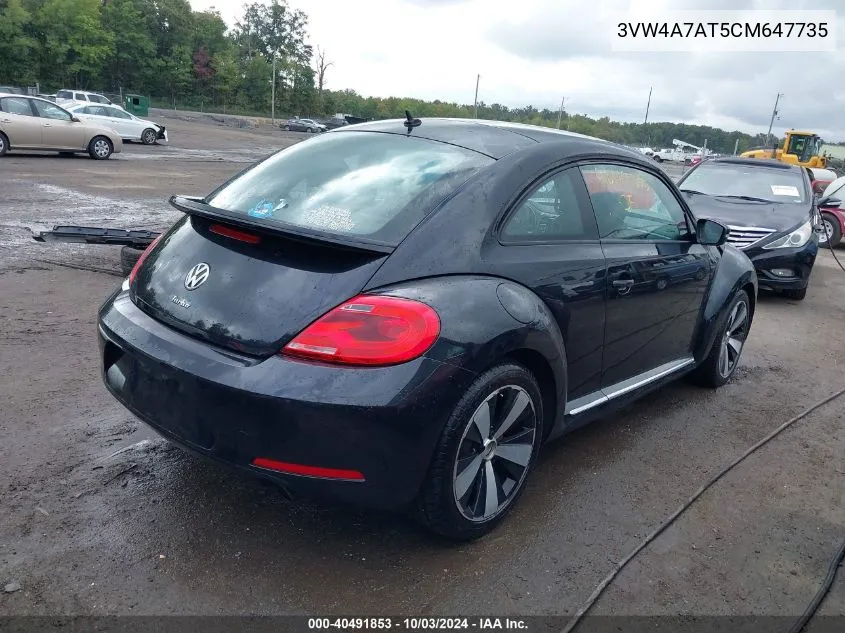 2012 Volkswagen Beetle 2.0T VIN: 3VW4A7AT5CM647735 Lot: 40491853