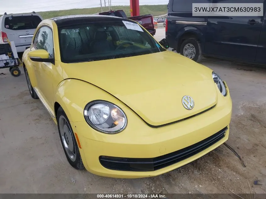 2012 Volkswagen Beetle 2.5L VIN: 3VWJX7AT3CM630983 Lot: 40614931