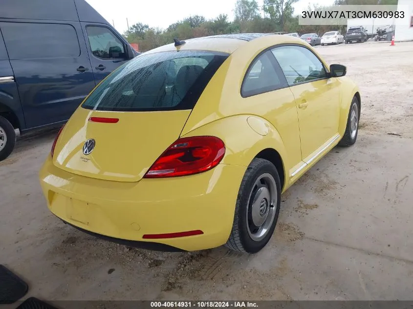 2012 Volkswagen Beetle 2.5L VIN: 3VWJX7AT3CM630983 Lot: 40614931