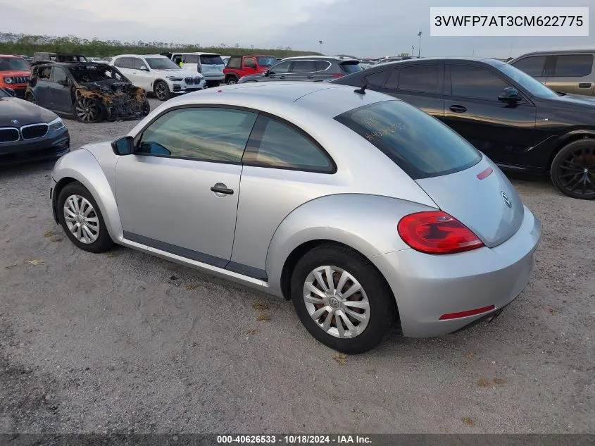 2012 Volkswagen Beetle Entry VIN: 3VWFP7AT3CM622775 Lot: 40626533