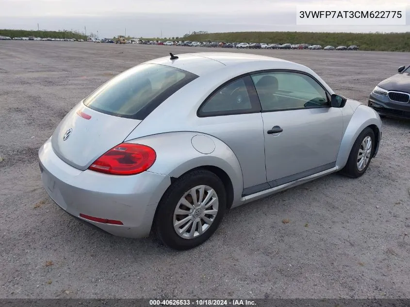 2012 Volkswagen Beetle Entry VIN: 3VWFP7AT3CM622775 Lot: 40626533