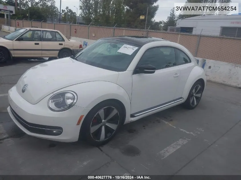 2012 Volkswagen Beetle 2.0T Turbo VIN: 3VWVA7AT7CM654254 Lot: 40627776