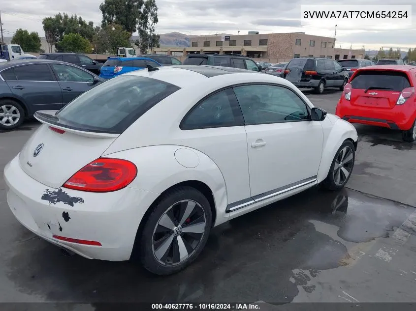 2012 Volkswagen Beetle 2.0T Turbo VIN: 3VWVA7AT7CM654254 Lot: 40627776